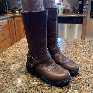 Harley Davidson harness boots brown leather 7.5